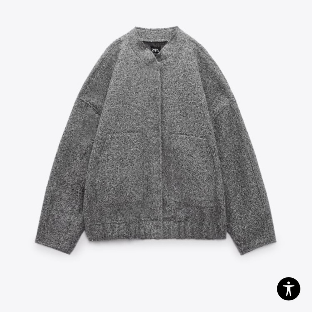 Zara grey textured bomber